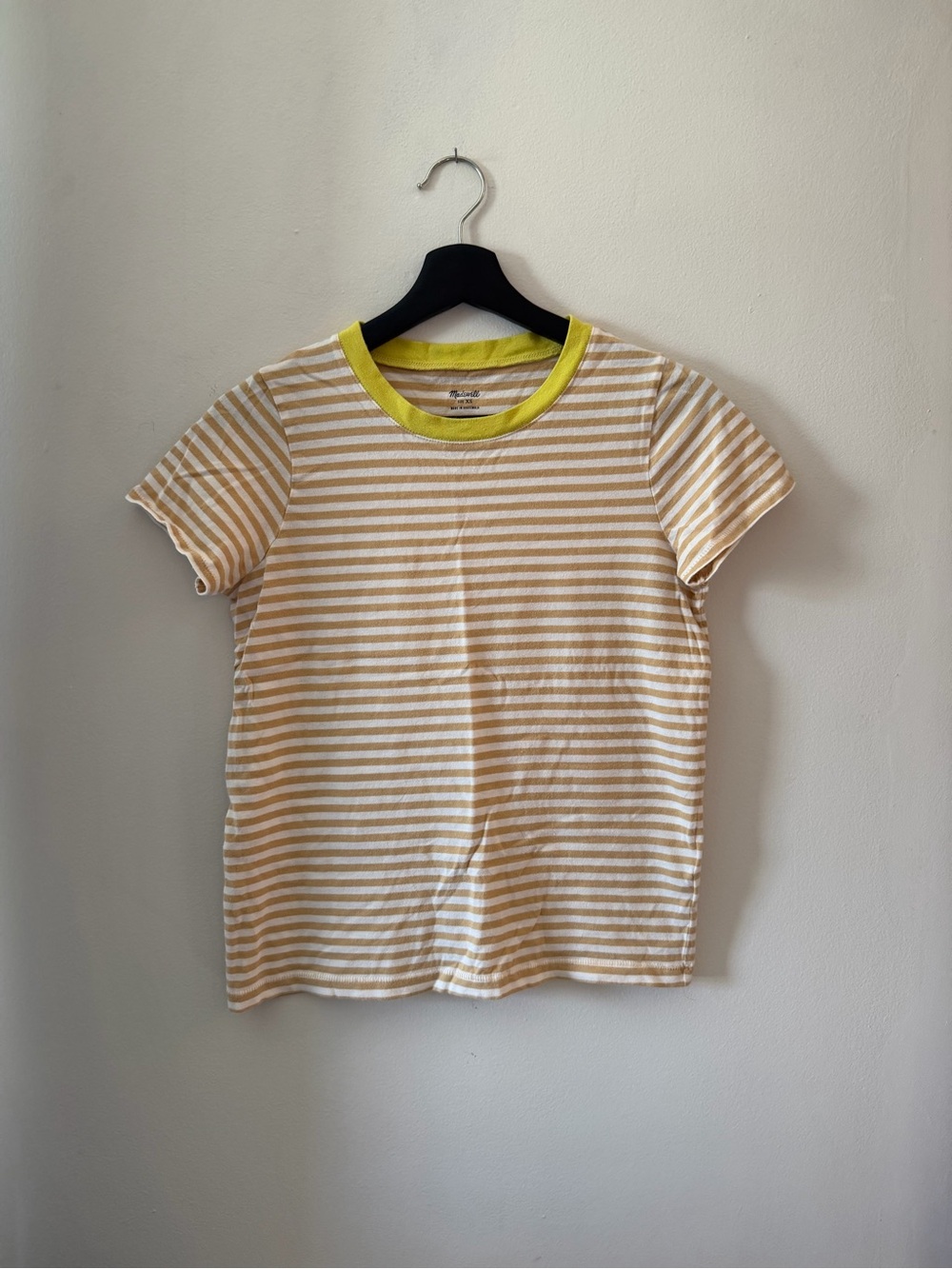 Madewell Striped Yellow & White Ringer Tee
